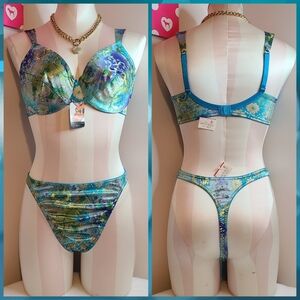 Rare VTG Victoria's Secret Second Skin Satin Classic Bra/ Panty Set Size 36C/Lg